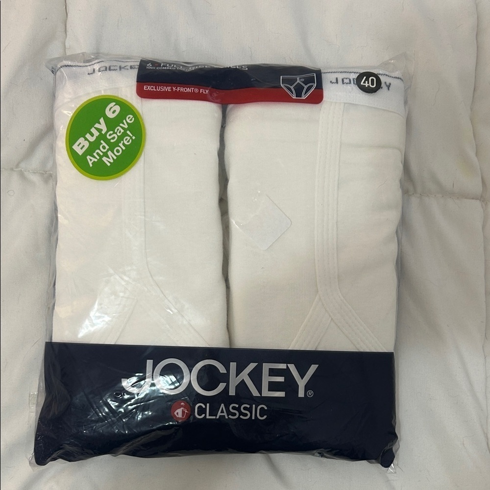 Jockey Classic Men's Briefs in White size 40 set of 6 Briefs underwear